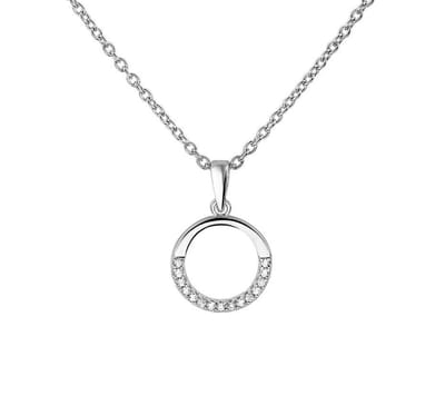 YO&NO - Ketting - Zilver - Anker - Zirkonia - 1,5mm - 41 + 4cm - Sieraden vrouw - Gerhodineerd - Zilver 925