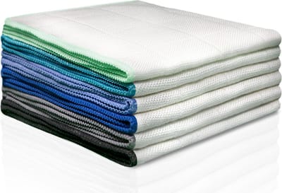 100% Bamboe Poetsdoek [6 Stuks] - Glasdoek, Schoonmaakdoek, Stofdoek, Antibacterieel, Hypoallergeen Schoonmaakdoek - Luxe Doek - Poetsdoek - Vaatdoek - Bamboe - Houtskool - Schoonmaken - Schoonmaak Doek - Ecologische Poetsdoeken - Wasbaar