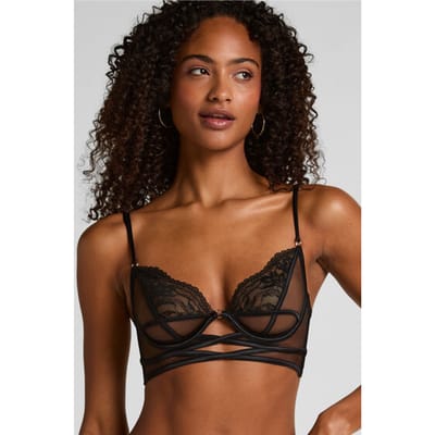 Hunkemöller Niet-Voorgevormde Beugel Longline bh Amel Zwart