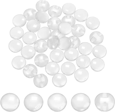 Knopen van kunsthars, 12,5 mm/0,5 inch, rond, parelmoer, glanzend, glinsterend, met enkel gat voor vest, broek, scrapbooking, doe-het-zelf, handwerk, transparant