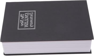 SUNGOOYUE Boekkluis – Innovatieve Middelgrote Kluis in de Vorm van een Woordenboek, met cijferslot; voor Het Opbergen van Geld, Sieraden, Pasjes en documenten. (BLACK)