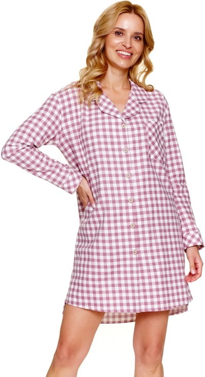 Doctor Nap Nachthemd Flanel Mauve TM.7300 L /XL