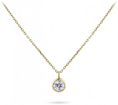 Gisser Jewels - Hanger incl. Ketting - Solitiare gezet met Zirkonia - Gladomzetting - 5mmØ - Lengte 38+4cm - 14 Karaat Geelgoud - VGN004-38+4 - Sieraad