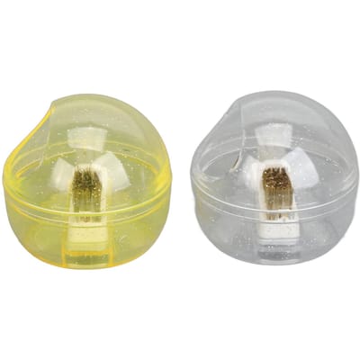 2 stuks Nagelpolijstkop Reinigingsborstel Verwijderbaar Zacht Hard Staaldraad Manicure Boor Reiniger Doos beige