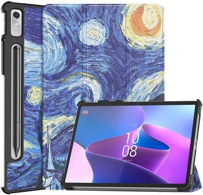 Tablet Hoes Geschikt voor Lenovo Tab P12 | Book Case met Standaard | Kunstlederen Beschermhoes | Tri-fold | Sterren Nacht