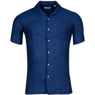 Giordano Overhemd Capri Linnen Blend Navy / male