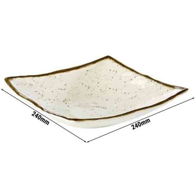 GGM Gastro (6 Stück) Schale - STONE ART - Melamin - 1,1 Liter - 240x240mm - Weiß/Braun