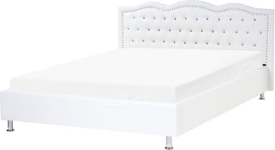 METZ - Tweepersoonsbed - Wit - 160 x 200 cm - Kunstleer