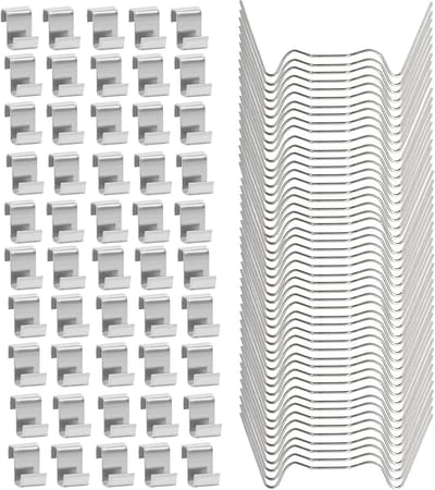 100 Stuks Groenehuis Clips voor Glas - RVS Clips voor Raamfixatie en Vervangingen van Glaspanelen in de Kweekkas