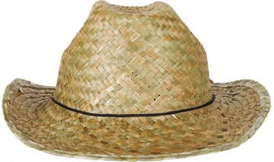 KIMU® Cowboyhoed Stro Bruin - Western Rodeo Ranger Cowboy Hoed - Riet Wilde Westen Dames Heren Fout Gevlochten Festival