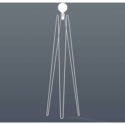 GRUPA Model M2 LED vloerlamp wit, zwarte kabel
