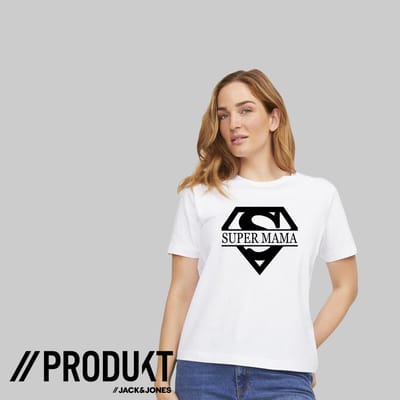 T-shirt Super Mama - Persoonlijk cadeau voor Mama-Maat XS -Kleur Wit - Leuk cadeau voor Moederdag
