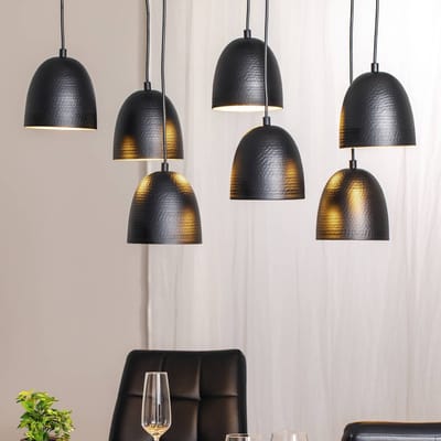 Opviq Tattoo 6181 hanglamp, zwart, metaal, 7-lamps