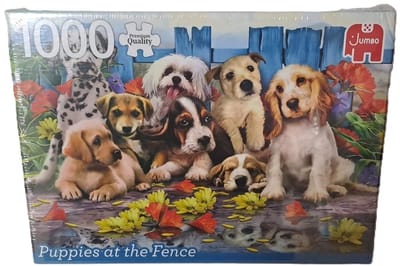 Jumbo Puzzel Puppies at the Fence 1000 stukjes