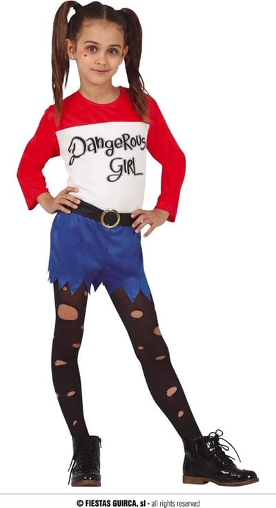 Fiestas Guirca Verkleedpak Dangerous Girl Meisjes Polyester Mt 7-9 Jaar