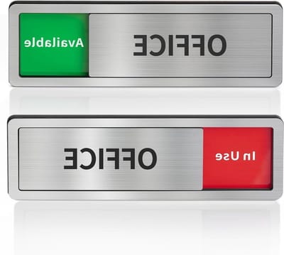 Deur Hanger Kantoor - Privacy Bord - Vergaderruimte Aangeven - Schuifindicator Status - 20 x 6.5 cm - Gepolijst Zilver