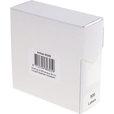 Etiket Rillprint 25mm op rol transparant 500 stuks