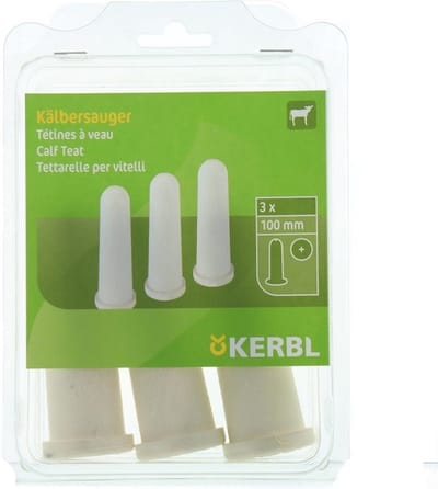 Kerbl Kalverspeen Wit met X-Gat 10 cm - 3 stuks