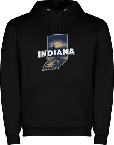 Zwarte Wanna have hoodie voor de echter Amerika / Verenigde Staten liefhebber, de Amerikaanse staat Indiana Print Full Color Color merk Roly maat S