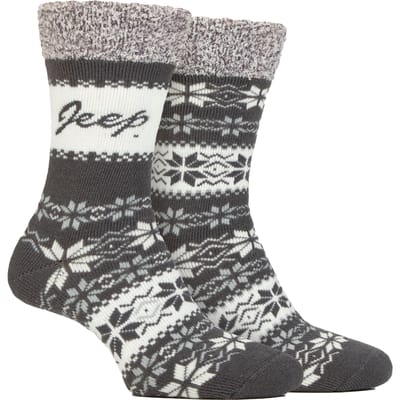 2 Paar Dames Thermische Patroon Fairisle Sokken Warme Winter Sokken