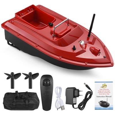 RC Voerboot 500M Draadloze Afstandsbediening Visaas Boot Vissen Feeder Schip Visuitrusting 5200mAh rood