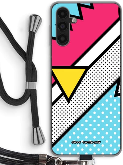 Case Company® - Hoesje met koord geschikt voor Samsung Galaxy A13 5G hoesje met Koord - Pop Art #3 - Telefoonhoesje met Zwart Koord - Bescherming aan alle Kanten en Over de Schermrand