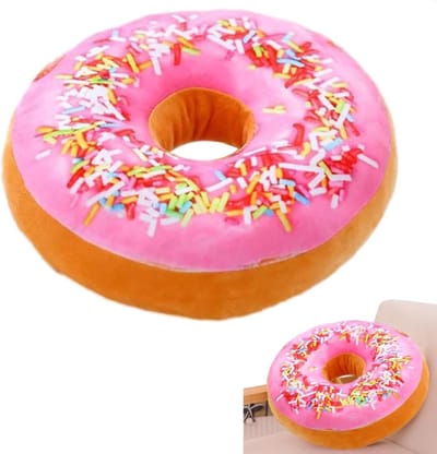 Gevuld donutvormig kussen - gooikussen pluche speelgoed - geschikt voor bureaustoel of autostoel - patroon 6