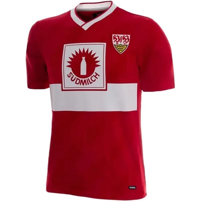 COPA Football - VfB Stuttgart 1987 - 89 - Retro Uit Voetbalshirt - Heren - S - Rood