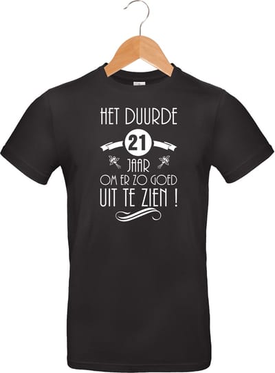 mijncadeautje - T-shirt unisex - zwart - verjaardag - Het duurde 21 jaar - maat 3 XL
