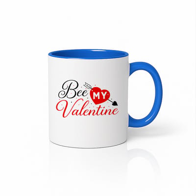 Bee My Valentine 330ml Koffiemok – Romantische Liefdesquote Mok – Schattig Valentijnsdag Cadeau voor Hem & Haar