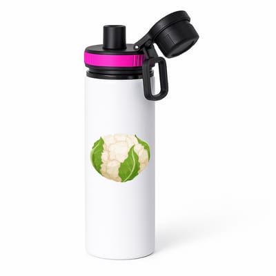 Hacebo® - bloemkool waterfles met draaidop roze - Groente - groente liefhebbers - Kool - gezond eten - water fles - 850ML