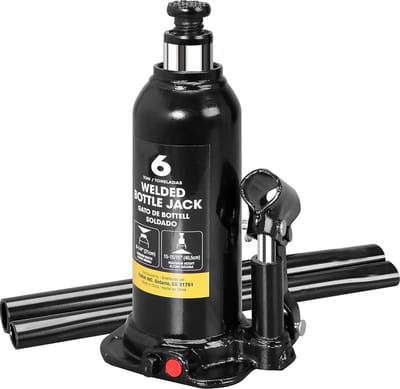 Hydraulische Fleskrik - Krik Set - Voertuigen Hefen - Valgesmede Stalen Constructie - 6 Ton Capaciteit - Zwart