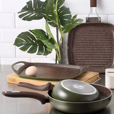 Koekenpan 28 cm voor alle warmtebronnen, inclusief inductie