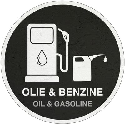 Olie en benzine afval bord | Sign Again materiaal | 15 cm
