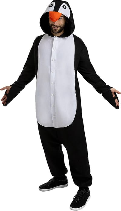 FUNIDELIA Pinguin Onesie - Pinguin Kostuum voor Volwassenen - Maat: S-M