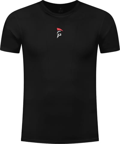 Gladiator Sports Compressie shirt - Sportshirt - Sportkleding voor Heren - Hardloop Shirt - Zwart - S