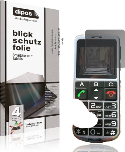 dipos – Matte Privacy Screenprotector geschikt voor Amplicomms PowerTel M8000 Senioren-Handy | Anti-Spy Beschermfolie