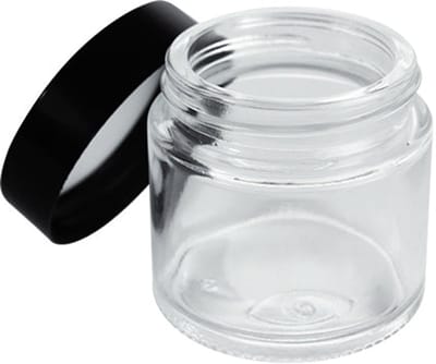 Glazen potje met witte deksel - leeg - 30 ml