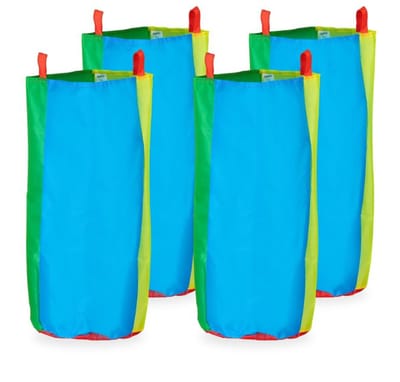 Doodadeals® Zakloop Set van 4 - Zaklopen voor Kinderen - Springzakken met Handgrepen - ca. 73 x 52 cm - Multikleur