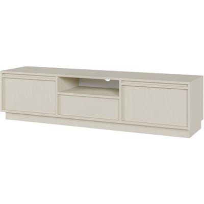 Selsey Evo - RTV-kast met twee deuren en een lade 154 cm - Zandbeige op een sokkel