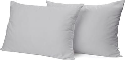 Eleganzzz Kussensloop Hotelsluiting Percal Katoen - Licht Grijs - Kussensloop 60x70cm - Kussenslopen set van 2 - 100% Katoen