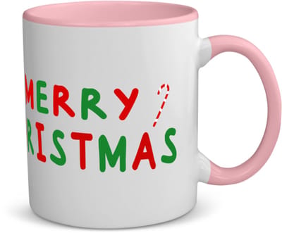 Akyol - kerst merry christmas koffiemok - theemok - roze - Kerstmis - kerst beker - winter - kerst - christmas - kerst cadeau - 350 ML inhoud