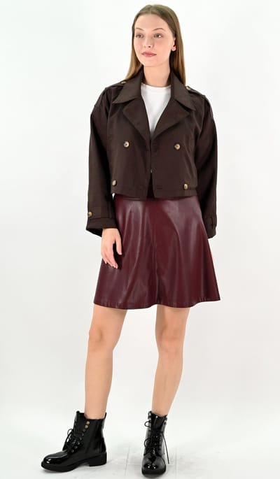 YesMooi - Cropped trenchcoat - Water repellent - Bruin - XXL (44)