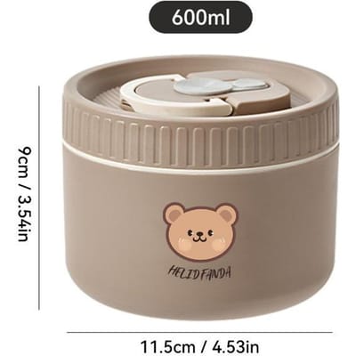 WORTHBUY schattige beer 304 roestvrij staal thermische lunchbox voor kinderen volwassenen draagbare magnetron bento box lekvrije voedselcontainer