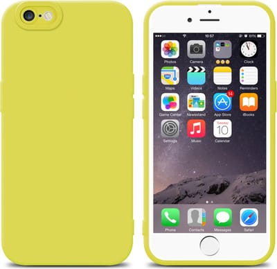 Cadorabo Hoesje geschikt voor Apple iPhone 6 / 6S in FLUID GEEL - Beschermhoes gemaakt van flexibel TPU silicone Cover Fluid Case
