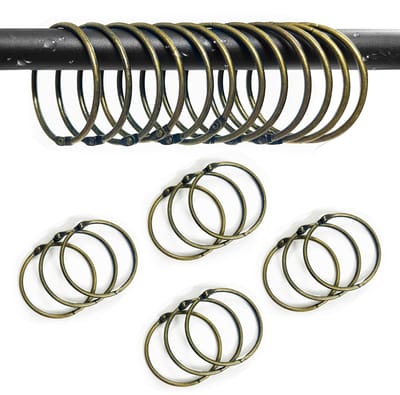 Unyqoos® Set van 12 decoratieve roestvrije gordijnringen voor badkamer en meer