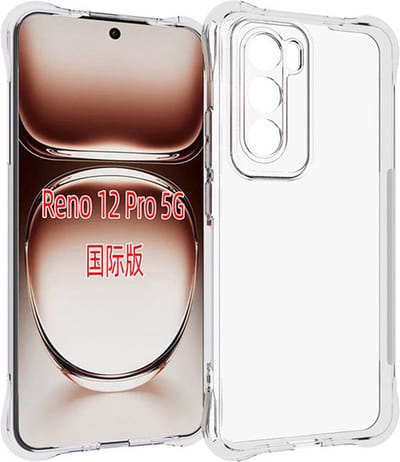 MobyDefend Hoesje - Geschikt voor Oppo Reno12 Pro - Transparante Shockproof TPU Backcover - Verstevigde Hoeken - Volledig Doorzichtig