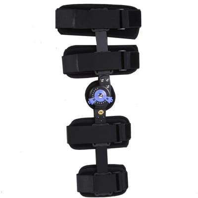 Kniebrace Herstel Stabilisatie Verstelbare Knieverstuiking Ondersteuning Stabilisatorbrace black