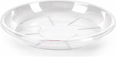 Plasticforte plantenpot onder schotel / opvang schaal - transparant - dia 18 cm - Kunststof - voor een pot met dia 23/25 cm - doorzichtig