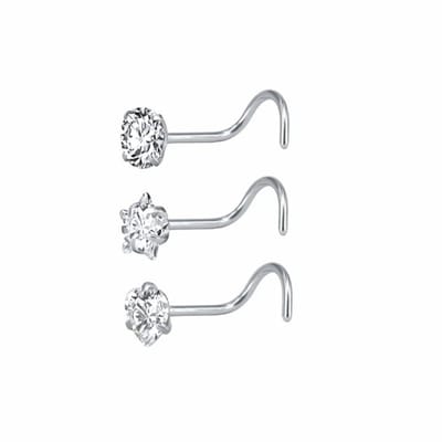 Aramat Jewels - Stalen neuspiercing met zirkonia steentje - Hart -3mm